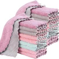 3-30PCS Cleaning Cloth Kitchen Cloth, Super Absorbent Coral Velvet Dishtowels, Microfiber Quick Dry Rags, Multipurpose Reusable 3PCS