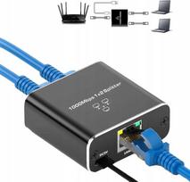 Splitter Lan 1X2 Adapter Rozdzielacz Switch 2Xrj45 Ethernet 1000Mb Gigabit