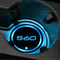7 Colorful LED For Volvo S60 S90 V70 V60 R Design Logo Car Water Cup Mat Drink Holder Coaster Light Decorative Accessories