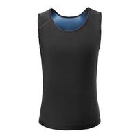 Men's Sweat Sauna Vest Slimming Tank Top Fitness Body Shaper Compression Shirt for Workout Training and Weight Loss Support L mėlyna