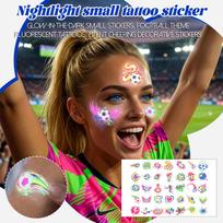 Temporary Glow In The Dark Soccer Tattoos Set Various Small Designs Safe Non Toxic Body Art Stickers For Kids And Adults One Size balta