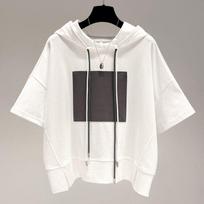 Oversized T Shirts Women Korean Style Leisure Drawstring Hooded Short Sleeve T-shirt Summer Loose Fashion Tshirts Harajuku Tops M balta