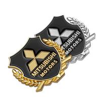 3D Metaliniai Automobilio Emblemos Lipdukai 2 VNT. Mitsubishi Outlander, ASX, Eclipse Cross, Pajero Šoninės Bagažinės Durų Langų Dekoravimui black