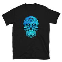 Skull Green Trippy Blue T-Shirt S