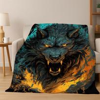 Viking WarriorSymbol Valknut Nordic Valhalla Flannel Blanket Soft Warm Throw Blanket for Bedroom Living Room Bed Travel Camping 75x90cm