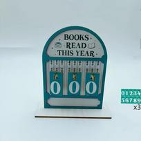 Handmade Reading Challenge Tracker Personalized Read This Year Reading Tracker Hanging Signage Eco-Friendly Wooden Book Counter