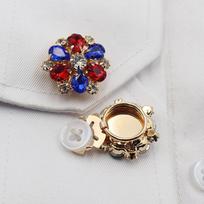 New 1 piece25MM Two tone Waterdrop Glass Shirt Sleeve Button, Front Collar Button DIY Multi functional Clothing Decoration