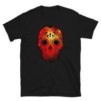 Skull Trippy Hippie Red Fire T-Shirt 3XL