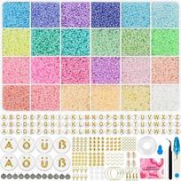Koraliki Do Robienia Bransoletek Biżuterii Literki Zestaw 5600 Sztuk 4Mm