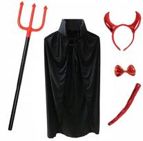 Strój Diabła Rogi Ogon Peleryna Trójząb Kostium Na Jasełka Halloween