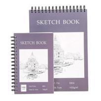 Sketch Book Spiral Wire Bound Hardcover 100 Sheets Acid Free No Bleed Thick Paper Artist Art Student Sketching Drawing Writing Sketchbook Art Supplies S pilka