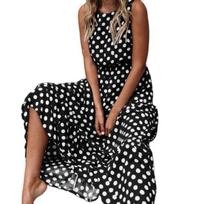 Women Dress Pullover Baggy Dot Print Vest Dress Streetwear for Daily Wear L juoda