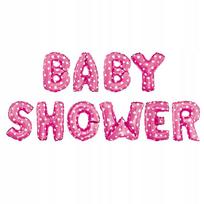 Balon Foliowy Baby Shower Różowe W Serduszka