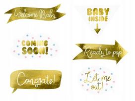 Gadżety Do Zdjęć Baby Shower, Mix (1 Op. / 6 Szt.)