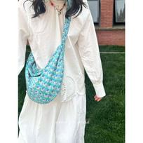 Sea Salt Soda  Blue Striped Tote Bag Rubbing Fabric Dumpling Bag Lazy Versatile Daily Messenger Fabric Bag