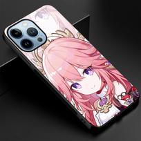 Yae Miko telefono dėklas, skirtas iPhone 14 13 11 12 Pro Max Mini Xs Xr X 7 8 6s Plus Se 2022 grūdinto stiklo dangtelis Genshin Impact Coque For iphone 11 Pro