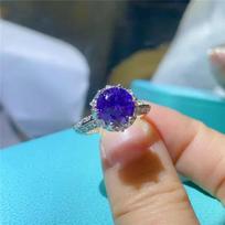 GRA sertifikuotas 2 ct violetinis moissanito žiedas, S925 prabos, padengtas 18 karatų baltuoju auksu, vestuviniai sužadėtuvių žiedai moterims 5 violetinė