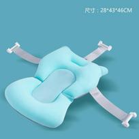 Portable Baby Bathtub Pad Ajustable Bath Tub Shower Cushion Newborn Support Seat Mat Foldable Baby Bath Seat Floating Water Pad mėlyna