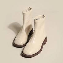 Autumn Winter Warm Fur Women Ankle Boots Fashion Elegant Soft Leather Shoes Casual Low Heel Women's Short Booties 35 smėlis