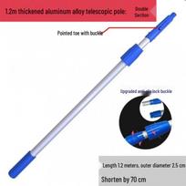 Teleskopinis dvigubo profilio aliuminio lydinio ištraukiamas stiklo valymo strypas 1.2m double-section telescopic rod, blue numatytoji spalva