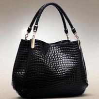 Women's Bag Large Capacity Tote Daily Commute Women's Shoulder Bag Crocodile Print Bright Face Handbag