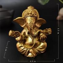 Viešpats Ganeša Budos statula Indijos dramblių dievo skulptūros Auksinės Ganešos figūrėlės Ornamentai Namų sodui Budos dekoracija Statulos