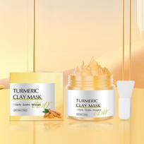 Turmeric Clay Mask for Face - Deep Cleansing Hydrating Facial Treatment Oil Control Brightening Skin Care Natural Detox Mask 1pcs