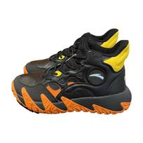 Anta Naruto X  Collaboration Fleece Non-Slip Wear-Resistant Mid-Top Basketball Shoes Men sneakers Black Orange 112141627-1 41