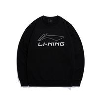 Li Ning Table Tennis Series Logo Pullover Crewneck Long Sleeve Sweatshirt Men sweatshirt Standard-Black AWDS395-1 XL