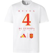 Adidas Euro Nugalėtojų Marškinėliai Ispanijos Komandos Logotipo Raidžių Skaičių Spaudinys Apvali Kaklo Trumpomis Rankovėmis Futbolo Marškinėliai Vyriški Viršutiniai Drabužiai Balti KA0565 XL