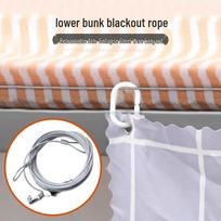 Retractable Blackout Bed Curtain with Hanging Rope & Steel Wire for Student Dormitory Lower Bunk Privacy 2.2m Length, One Curtain