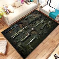 3D Rifle Pistol Revolver Gun Cartoon Area Rug,Carpet Rug for Living Room Bedroom,Kitchen Doormat Bathroom Anti-slip Floor  cool 40x60cm (16x24in)