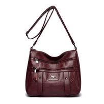 Women's Retro Shoulder Bag, Simple Crossbody Bag, Solid Color Shoulder Bag Suitable for Daily Use, Commuting, and Shopping 29cm×10cm×24cm raudona