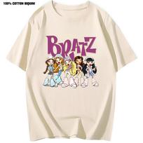 Bratz Women T-shirt Short Sleeve Tshirt Oversized Casual T Shirt Harajuku Tshirts Clothes Men Graphic Tops Cute Summer Clothing S