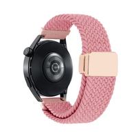 2pcs Nylon Braided Band for HUAWEI WATCH GT 5 4 46mm Strap GT 3 2 42mm/HONOR Magic Watch 4 GS 3i Elastic Bracelet 20mm 22mm Belt 20mm rožinė