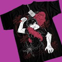 Anime Horror Jujutsu Kaisen Fushiguro Toji T-shirt Black Short Sleeve All Size S juoda