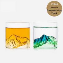 WuTuo 'Only This Green' Mountain View Glass Cups, Set of 2