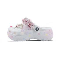 Crocs Classic Platform Clog EVA Pieno Putos Saldžios Žvaigždės Klasikiniai Debesys Dopaminas Mieli Spalvų Perėjimas Rankomis Dažyti Batai Su Skylutėmis Moteriški Balti 34-35 balta