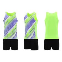 Unisex maratono ir bėgimo sporto liemenė - Bėgimo treniruočių uniforma studentams ir sportininkams Child's 2XS fluorescencinė žalia spalva