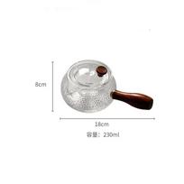 Japanese Hammer Pattern Glass Teapot Side Handle Heat resistant Clear Tea Infuser with Lid Boiling Puer Tea Kettle Coffee Pot