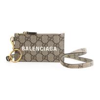 Gucci X Balenciaga Bendradarbiavimas Naujas Vintažinis Logotipo Dirželis Drobės Ir Odos Kortelių Laikiklis Pečių Crossbody Krepšys Kaklo Krepšys 681706-UQOAT-8969 Basic Set (Bag+Dust Bag)