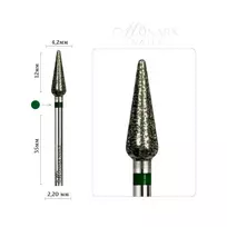 Deimantinis „Lašas“ – stambesnio grubumo, žalia žyma 4,2 mm M06