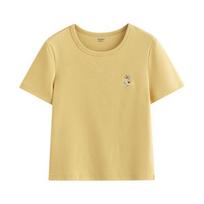 INMAN Women's Embroidered Short Sleeve T-Shirt L imbiero geltonos spalvos