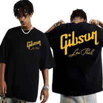 Gibson 1894 Roko stiliaus Gibson Paul Gibson Elektrinė gitara Vyriški grynos medvilnės marškinėliai Gibson 1894 Roko medvilniniai marškinėliai 2026 L