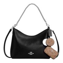 Coach Laurel 31 Mirror Pendant Detachable Handle Pebble Leather Shoulder Bag Large Women shoulder bag black CBI94-SVS3B Basic Set (Bag+Dust Bag)