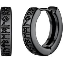 Norse Viking Runes Hoop Earrings For Men Women 12mm Huggie Hoops Aaa G
