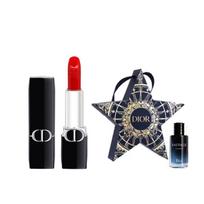 DIOR Perfume Vibrant Blue Gold Lipstick Sample Makeup Trial Set Velvet Satin Brightening Color Lasting Moisturizing #SATIN999+wilderness perfume 10ml mėlyna