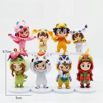8PCS Digimon Adventure Tailmon Gomamon Patamon Gabumon Tentomon Palmon Piyomon Agumon Anime Model Toys Gifts