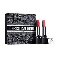 DIOR Paris Map Limited Fierce Blue Gold Lipstick Makeup Set Velvet Smooth Lasting High-Level 3.5g+3.5g Mother's Day Gift for Mom mėlyna