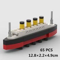 65 PCS MOC RMS Titanic Model Building Blocks Ship 3D Boat Bricks Jack Rose Love Story My Heart Will Go On Valentine's Day Gift
